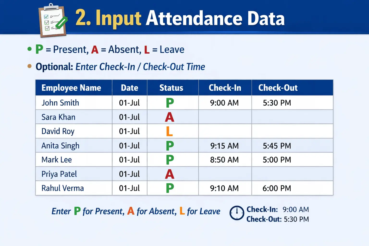 Input Attendance Data