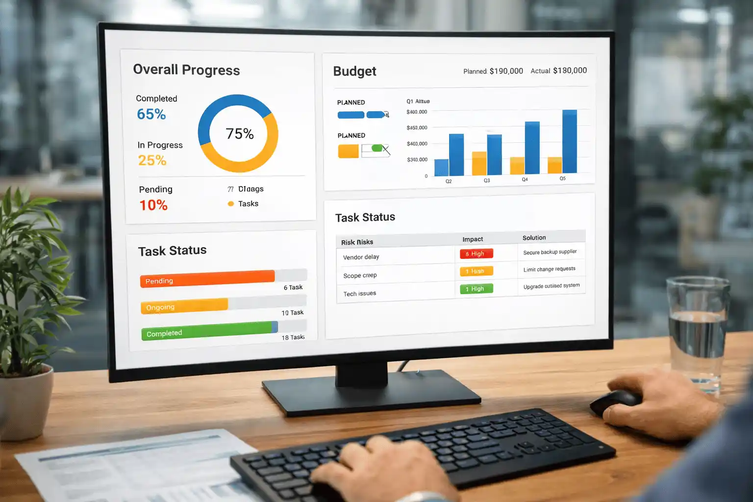 project progress report dashboard
