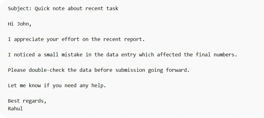 image of Addressing Employee Mistakes Email