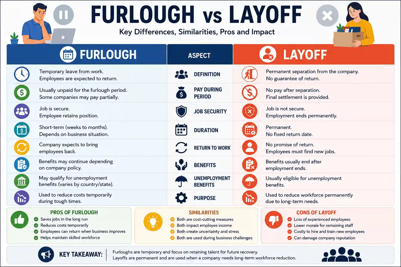 Furlough vs Layoff Comparison