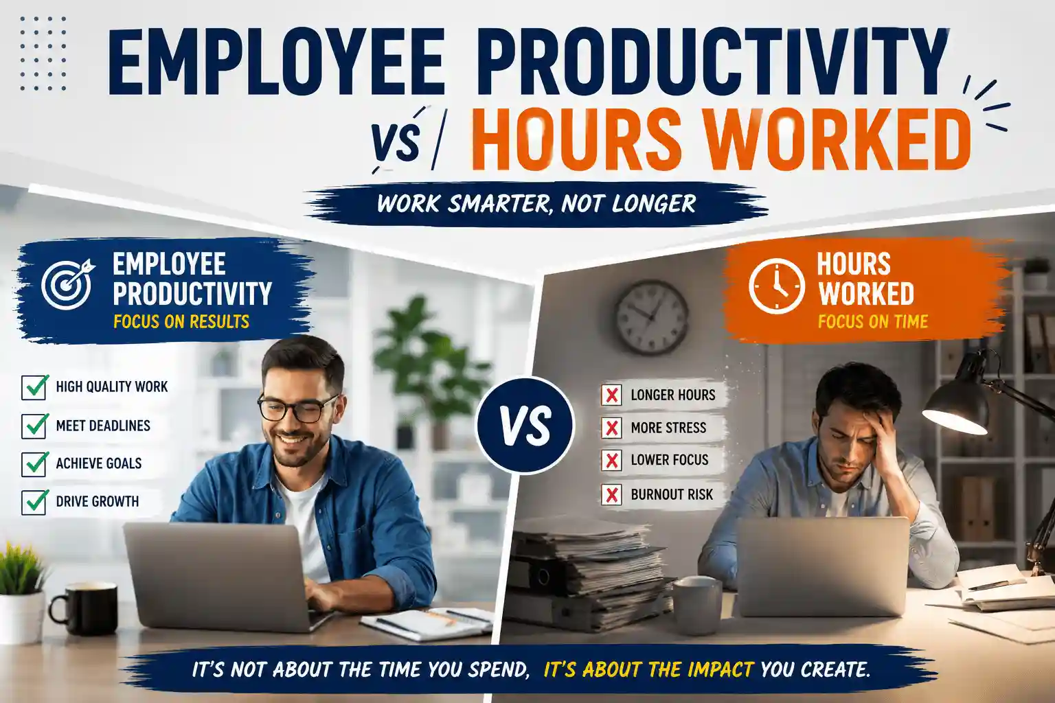 Employee productivity vs hours worked