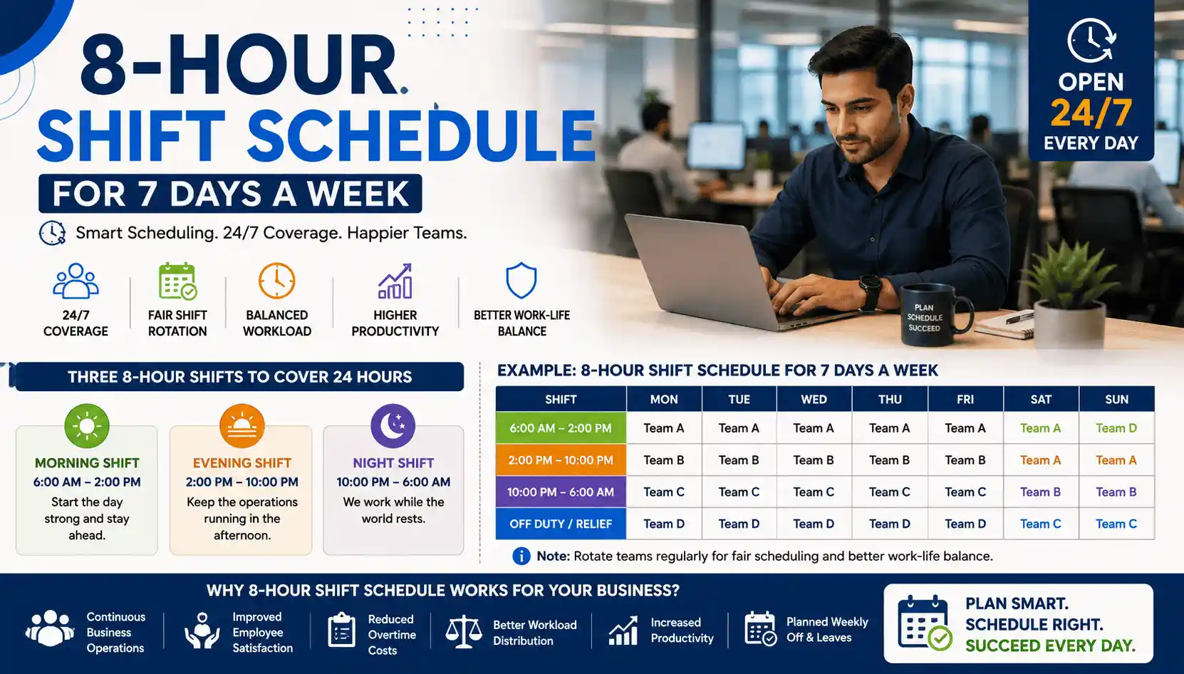 8-Hour Shift Schedule Timings