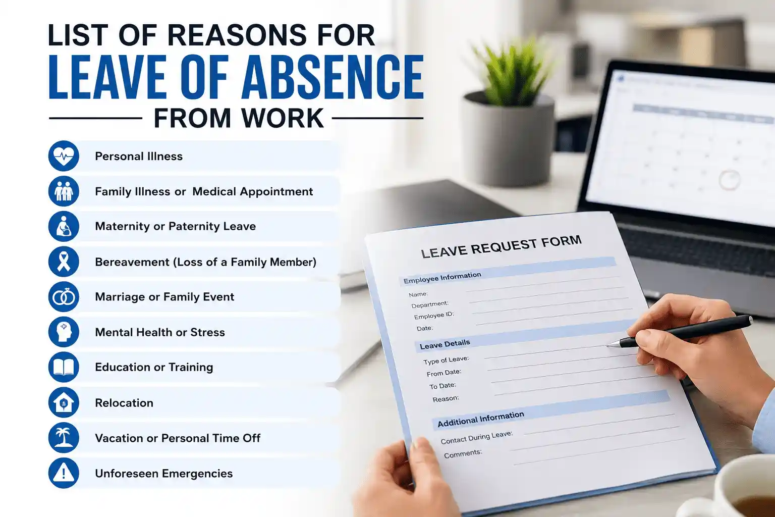 A List of Reasons for Leave of Absence from Work
