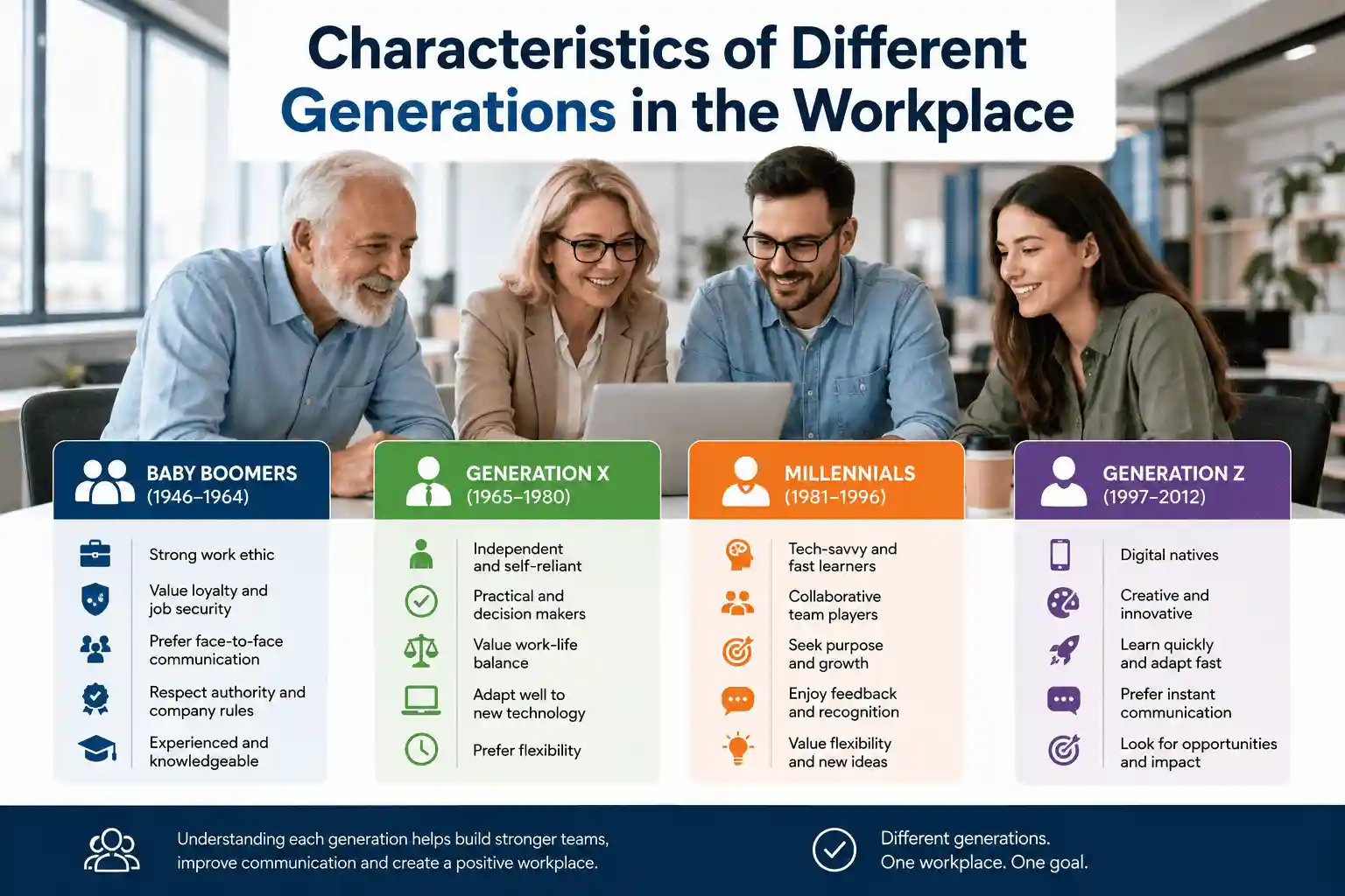 Characteristics of Different Generations in the Workplace